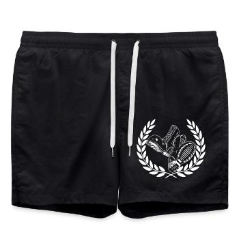Skinhead - Punk - Oi ! - Short de bain - noir - Devant - AI Model Male 185 light (185cm)