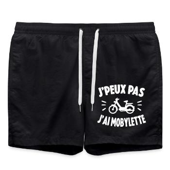 Je Peux Pas J'ai Mobylette Cadeau - Short de bain - noir - Devant - AI Model Male 185 light (185cm)