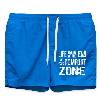 life begins at the end of your comfort zone - Swim Trunks - cobalt blue - Front