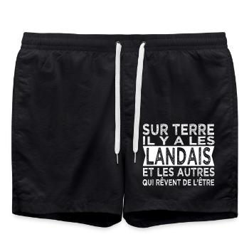 sur terre les Landais et les autres Humour Landes - Short de bain - noir - Devant - AI Model Male 185 light (185cm)