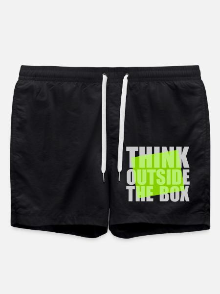 Green Think outside - Swim Trunks - black