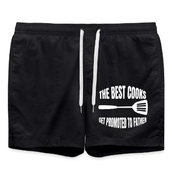 Kochen Papa Köche Vater Koch Dad Küche Opa - Badeshorts - Schwarz - Vorne - AI Model Male 185 light (185cm)
