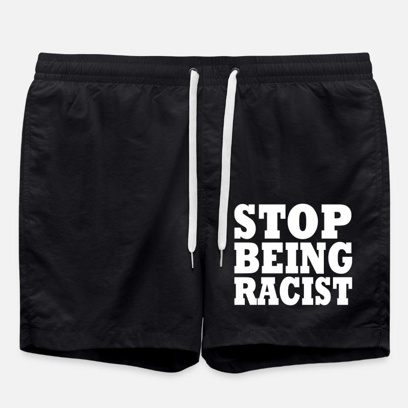 Stop being racist - Swim Trunks - black