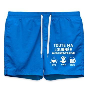 Ma journée café yoga picole - Short de bain - cobalt blue - Devant