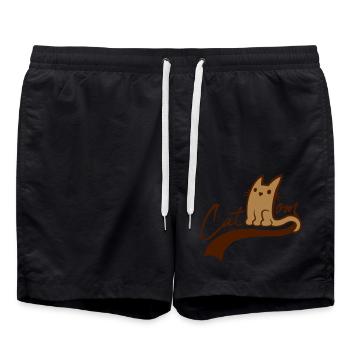 Cat Mom Design Text - Badeshorts - Schwarz - Vorne - AI Model Male 185 light (185cm)