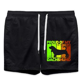 Stolz auf meinen Dackel - Badeshorts - Schwarz - Vorne - AI Model Male 185 light (185cm)