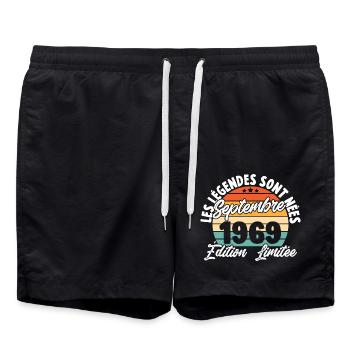 Cadeau Les légendes sont nées en Septembre 1969 - Short de bain - noir - Devant - AI Model Male 185 light (185cm)
