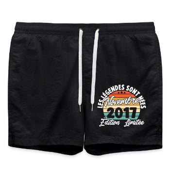 Cadeau Les légendes sont nées en Novembre 2017 - Short de bain - noir - Devant - AI Model Male 185 light (185cm)
