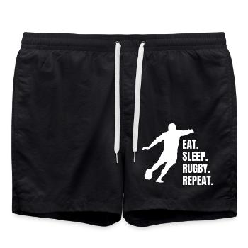 Rugby Rugby Coach Rugby Team Gift Rugby Player - Swim Trunks - black - Front - AI Model Male 185 light (185cm)