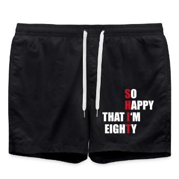 80 - Badeshorts - Schwarz - Vorne - AI Model Male 185 light (185cm)