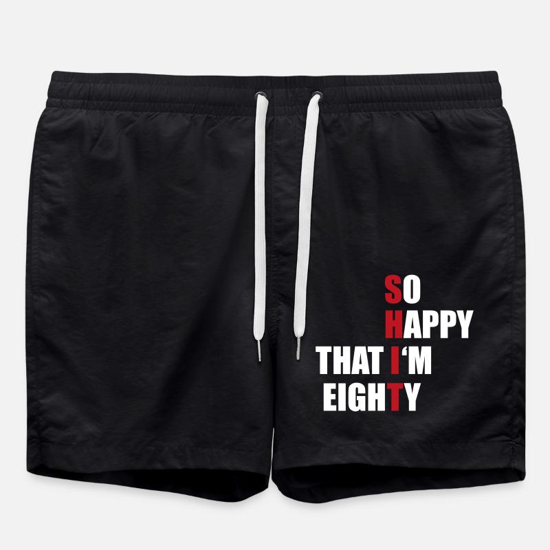 80 - Badeshorts - Schwarz