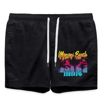 Marari Beach India - Swim Trunks - black - Front - AI Model Male 185 light (185cm)