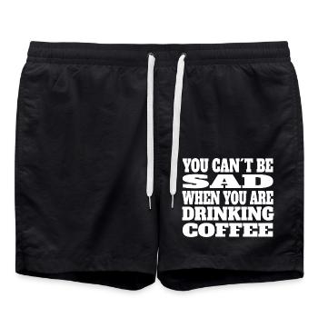 Café Café Cadeau Café Grain de Café Tasse Caféine - Short de bain - noir - Devant - AI Model Male 185 light (185cm)