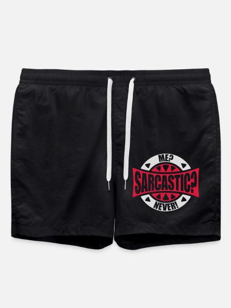 me sarcastic never quote - Swim Trunks - black