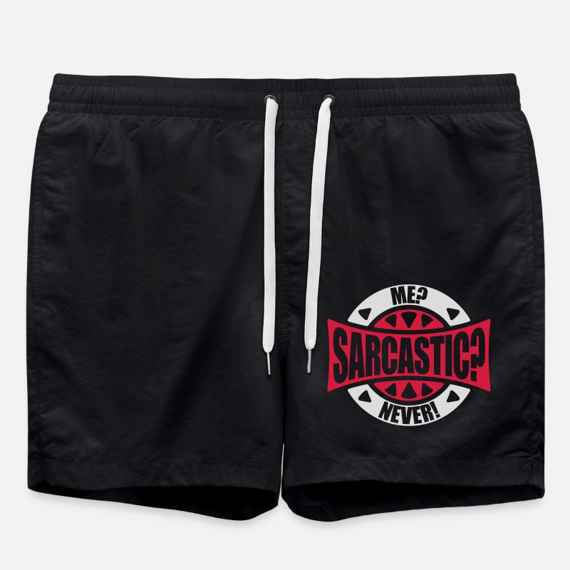 me sarcastic never Zitat - Badeshorts - Schwarz