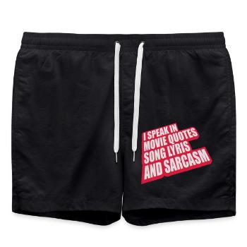 speak lyrics and sarcasm - Swim Trunks - black - Front - AI Model Male 185 light (185cm)