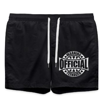 avertissement citation officielle d’adolescent - Short de bain - noir - Devant - AI Model Male 185 light (185cm)