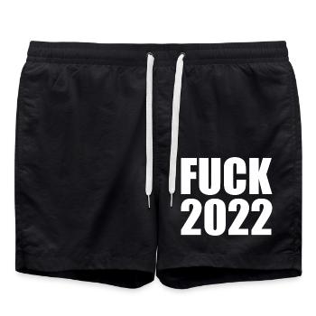 Fuck 2022 - Swim Trunks - black - Front - AI Model Male 185 light (185cm)