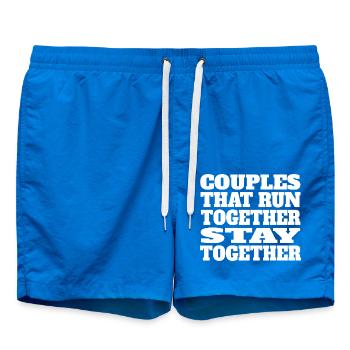 Joggeurs Couples Jogging Couples Running Mariage Running - Short de bain - cobalt blue - Devant