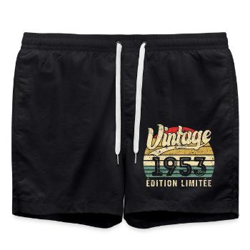 Cadeau D’anniversaire Vintage 1953 Édition Limitée - Short de bain - noir - Devant - AI Model Male 185 light (185cm)