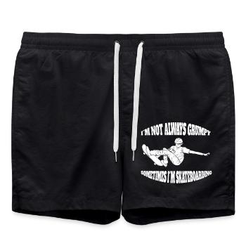 Skateboard Skating Skateboarding Longboard Skater - Swim Trunks - black - Front - AI Model Male 185 light (185cm)