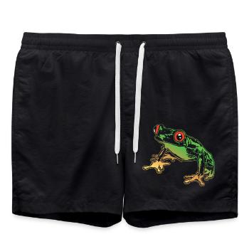 Rainette Graphique Amphibiens aquatiques Grenouilles amoureux - Short de bain - noir - Devant - AI Model Male 185 light (185cm)