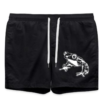 Rainette Graphique Amphibiens aquatiques Grenouilles amoureux - Short de bain - noir - Devant - AI Model Male 185 light (185cm)