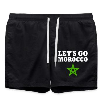 Marokko - Swim Trunks - black - Front - AI Model Male 185 light (185cm)