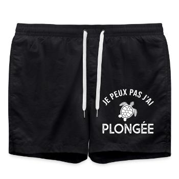 plongée je peux pas j'ai plongée pour plongeur - Short de bain - noir - Devant - AI Model Male 185 light (185cm)