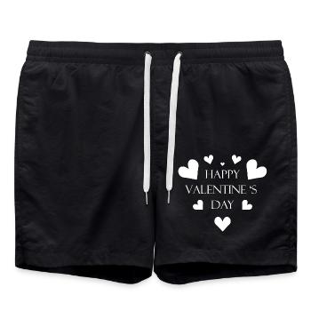 Saint-Valentin Cœurs Valentin - Short de bain - noir - Devant - AI Model Male 185 light (185cm)