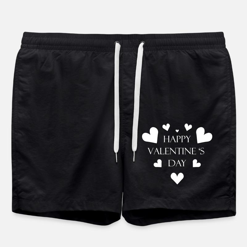 Valentine's Day Hearts Valentine - Swim Trunks - black