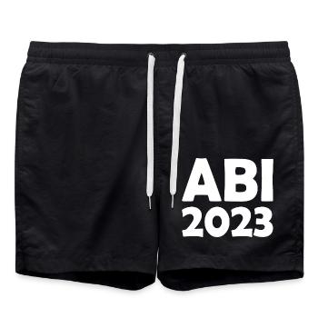 Abi 2023 - Badeshorts - Schwarz - Vorne - AI Model Male 185 light (185cm)