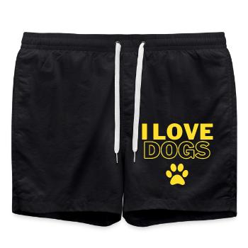 J’aime les chiens J’aime les chiens chien personne - Short de bain - noir - Devant - AI Model Male 185 light (185cm)