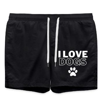 J’aime les chiens J’aime les chiens chien personne - Short de bain - noir - Devant - AI Model Male 185 light (185cm)