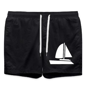 Sailing Sailing Sailing Ship Sailboat Sailors - Swim Trunks - black - Front - AI Model Male 185 light (185cm)