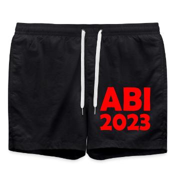 Abi 2023 - Badeshorts - Schwarz - Vorne - AI Model Male 185 light (185cm)