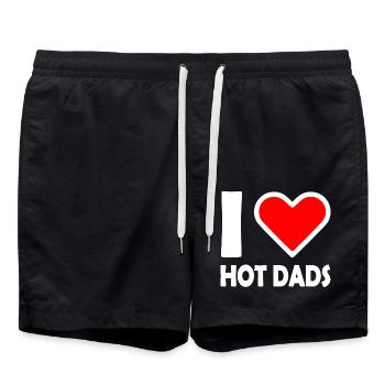I love hot dads - Short de bain - noir - Devant - AI Model Male 185 light (185cm)