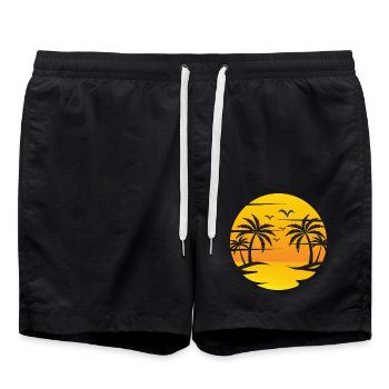 Sommerferien am Meer - Badeshorts - Schwarz - Vorne - AI Model Male 185 light (185cm)