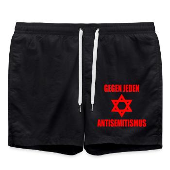 gegen jeden antisemitismus - Badeshorts - Schwarz - Vorne - AI Model Male 185 light (185cm)
