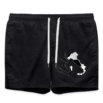 Italy Map Framed Real Football IT - Swim Trunks - black - Front - AI Model Male 185 light (185cm)