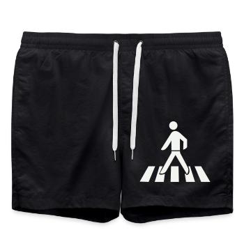 Crossing the zebra crossing - Swim Trunks - black - Front - AI Model Male 185 light (185cm)