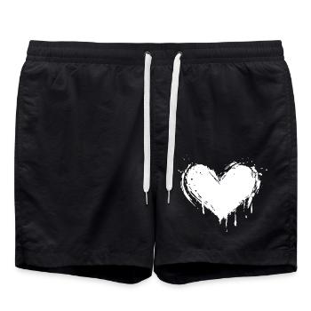 Herz Symbol - Badeshorts - Schwarz - Vorne - AI Model Male 185 light (185cm)