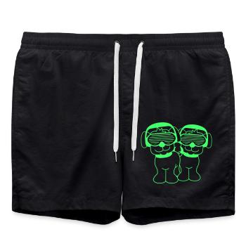 2 Cool Cute DJ Dog Pet Puppy Party Music - Swim Trunks - black - Front - AI Model Male 185 light (185cm)