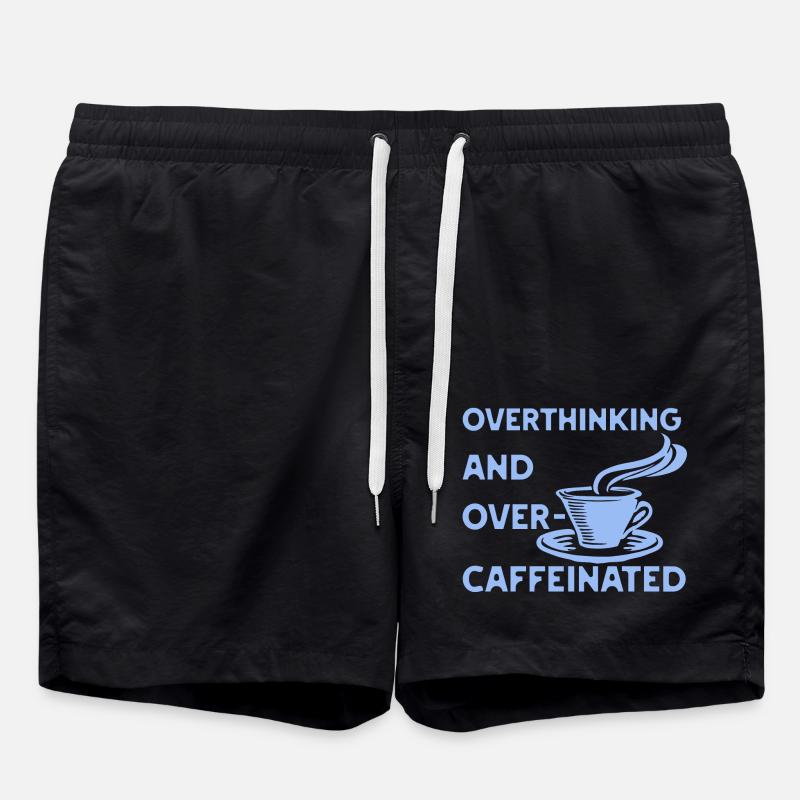 Overthinking and overcaffeinated in blau - Badeshorts - Schwarz
