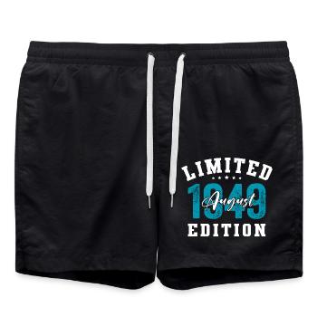 75th Birthday Original August 1949 Year 1949 - Swim Trunks - black - Front - AI Model Male 185 light (185cm)