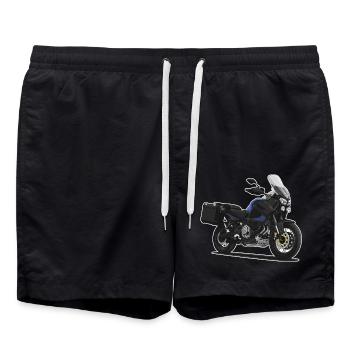 Travel Enduro // Illustration // Motorcycle - Swim Trunks - black - Front - AI Model Male 185 light (185cm)