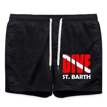 Plongée St. Barth Karibik Caraïbes Antilles - Short de bain - noir - Devant - AI Model Male 185 light (185cm)