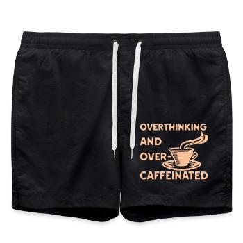 Réflexion excessive et sur-caféination en jaune - Short de bain - noir - Devant - AI Model Male 185 light (185cm)