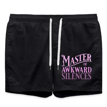 Maître des silences gênants en rose - Short de bain - noir - Devant - AI Model Male 185 light (185cm)