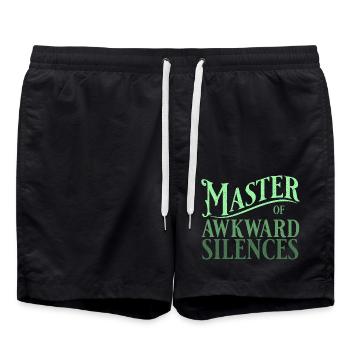 Maître des silences gênants en vert - Short de bain - noir - Devant - AI Model Male 185 light (185cm)